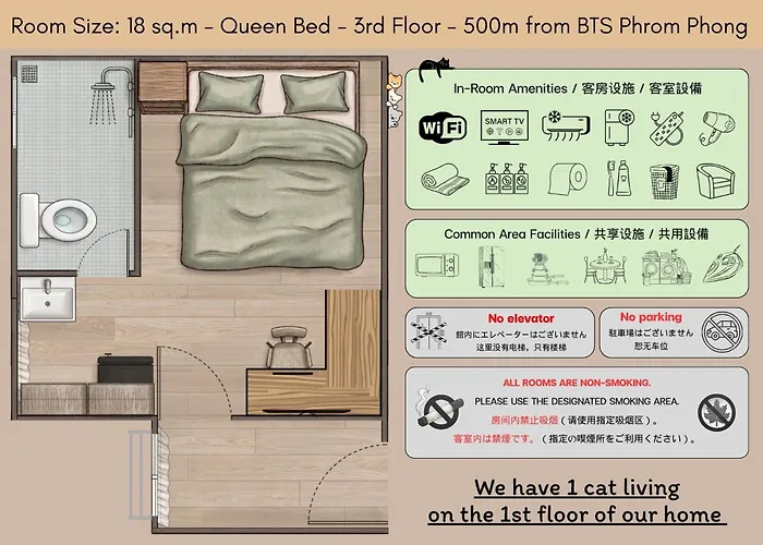 Shizuka House - 500 M Walk To Bts Phrom Phong Hotel Bangkok